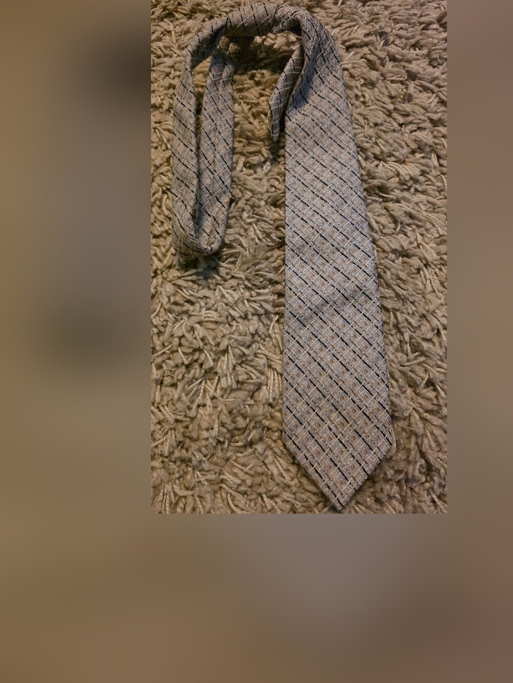 4/$67 Deal! Dior Men's Vintage Gray and Blue Patterned Tie